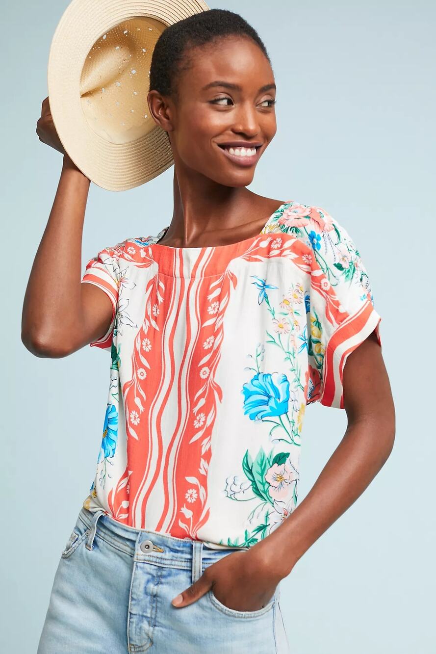 Maeve Romina Scarf-Printed Top size xs‎